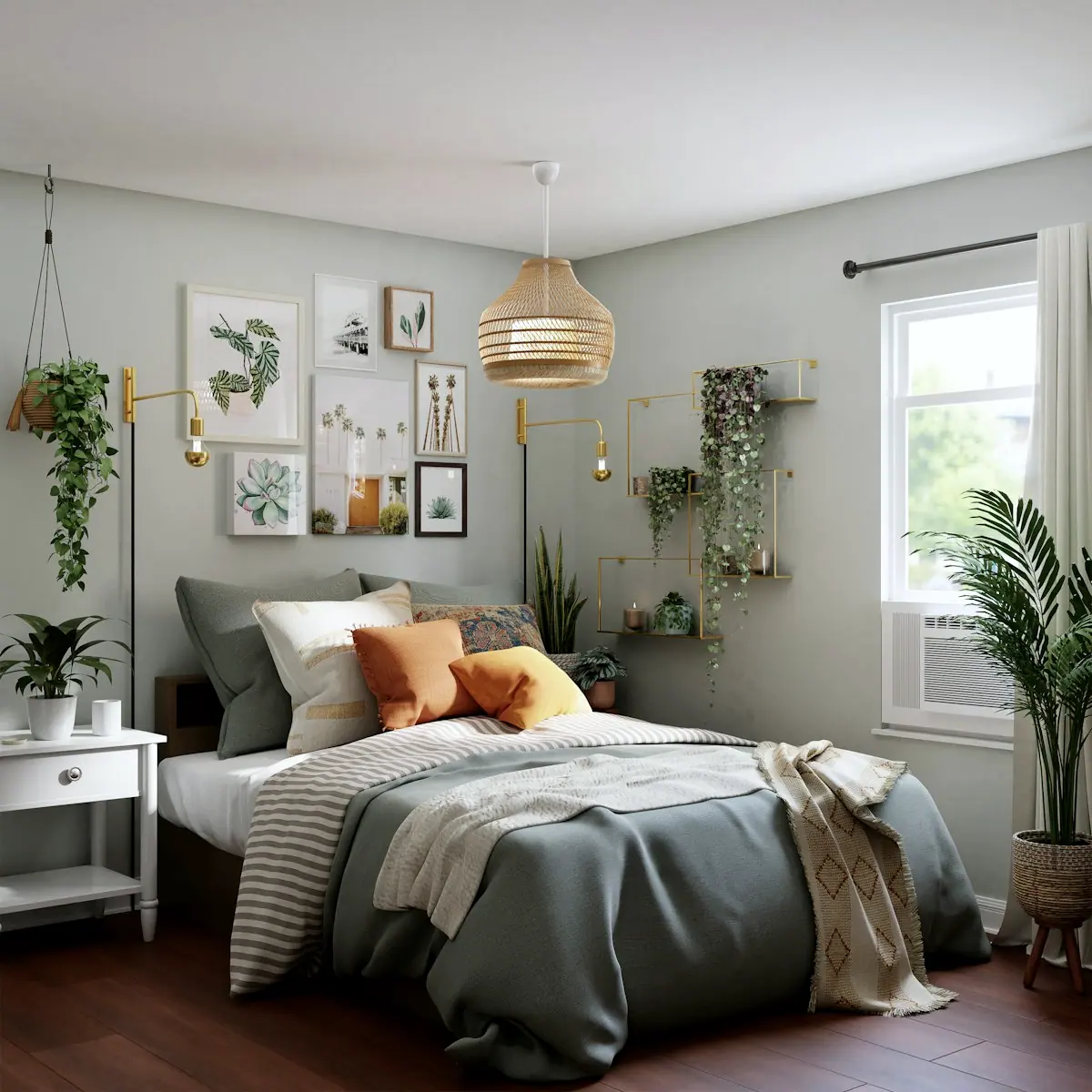 Finished residential interior with concealed electrical and mechanical services