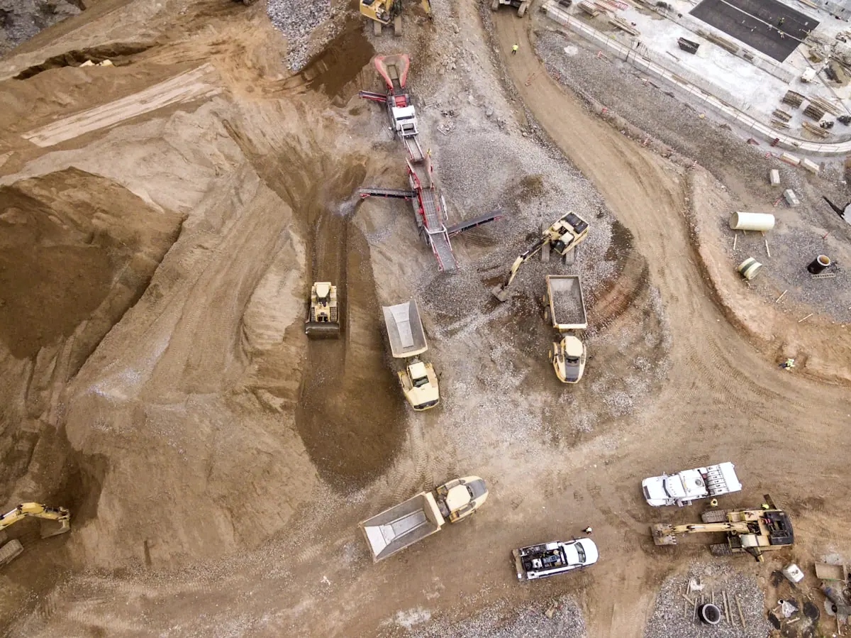 Aerial view of infrastructure earthworks
