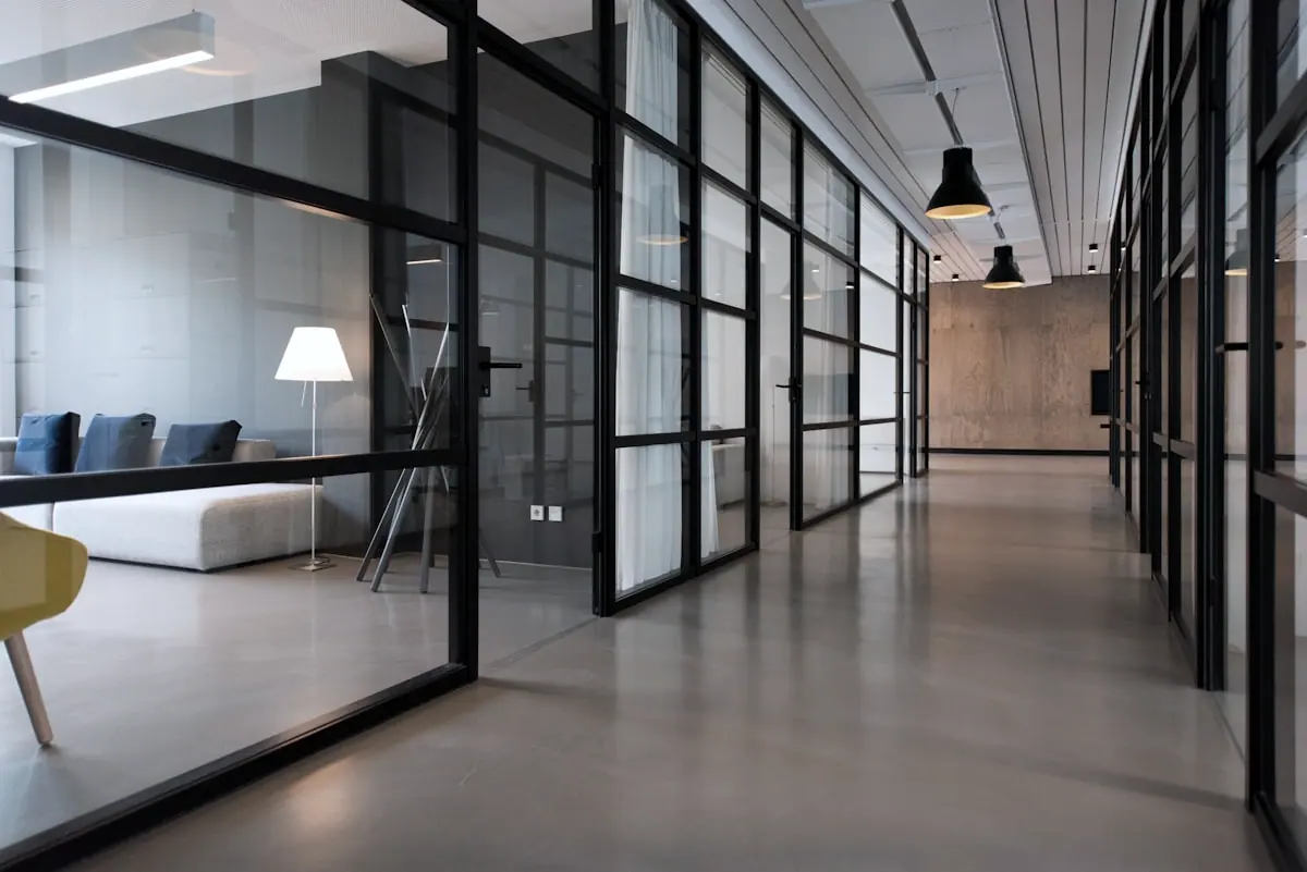 Commercial interior with exposed coordinated services